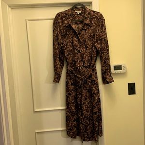 Nili Lotan for Target brown paisley long sleeved shirt dress. Plus size 1X